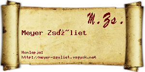 Meyer Zsüliet névjegykártya